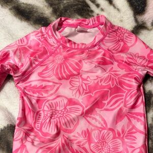 wonder nation Pink Floral Rashguard Swim Top